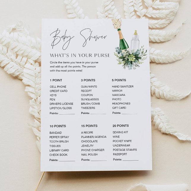ENTFERNEN SIE, was in Ihrer Purse Baby Shower Game Einladung (Von Creator hochgeladen)