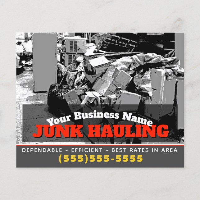 Entfernen von Junk-Hauling-Müll 4x5 Benutzerdefini Flyer (Vorne)
