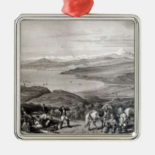 Entfernte Ansicht des Aconcagua-Vulkans Ornament Aus Metall