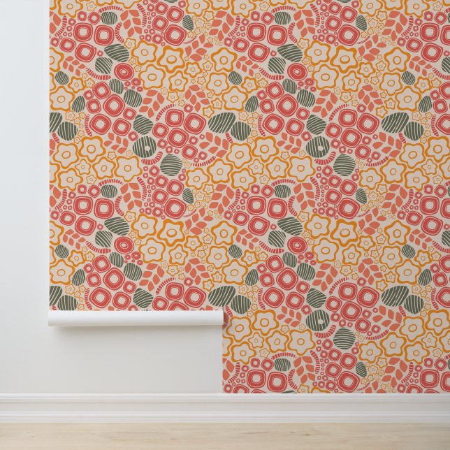 Entfernte Blume auf einem Peach Background Wallpap Tapete (Anwendung)