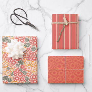 Entfernte Blume auf einem Peach Background Wrappin Geschenkpapier Set