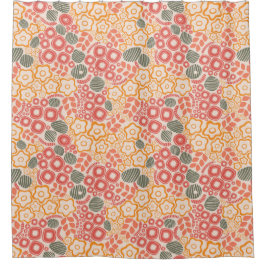 Entfernte Blume auf einem Pfirsichgrund Duschvorhang