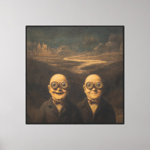 Entfernte Geschwister Surreal Vintage Ölgemälde Ku Leinwanddruck