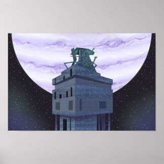 Entferntester Planet und ein verfallener Beobachtu Poster