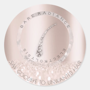 Entfernung der Elektrolysefliege Blush Rose Grau G Runder Aufkleber