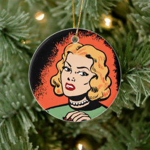 Entfesseln mit Retro-Kunst - Ausdrucksvoller Zorn Keramik Ornament