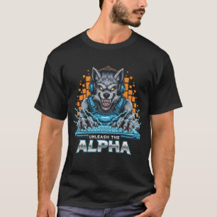 Entfesseln Sie das Alpha Gamer Wolf-Shirt Cyberp T-Shirt