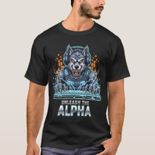 Entfesseln Sie das Alpha Gamer Wolf-Shirt Cyberp T-Shirt