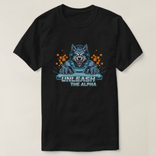 Entfesseln Sie das Alpha Gamer Wolf-Shirt Cyberp T-Shirt