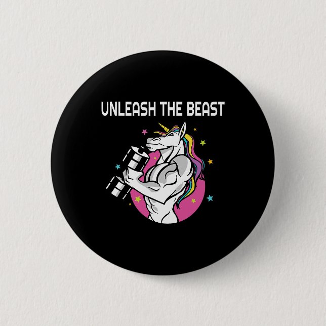 Entfesseln Sie das Biest - Einhorn Gym Rat Magic S Button (Vorderseite)