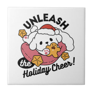 Entfesseln Sie den Holiday Cheer - Niedliche Hunde Fliese