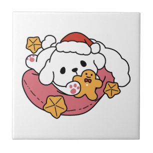 Entfesseln Sie den Holiday Cheer - Niedliche Hunde Fliese