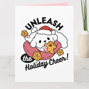 Entfesseln Sie den Holiday Cheer - Niedliche Hunde Karte