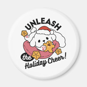 Entfesseln Sie den Holiday Cheer - Niedliche Hunde Magnet