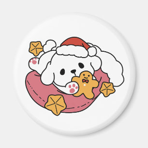 Entfesseln Sie den Holiday Cheer - Niedliche Hunde Magnet