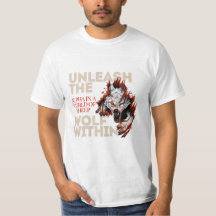 Entfesseln Sie den Wolf im gedruckten T - Shirt