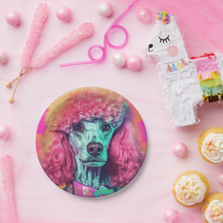 Entfesseln Sie die Poodle Party Paper Teller 7"