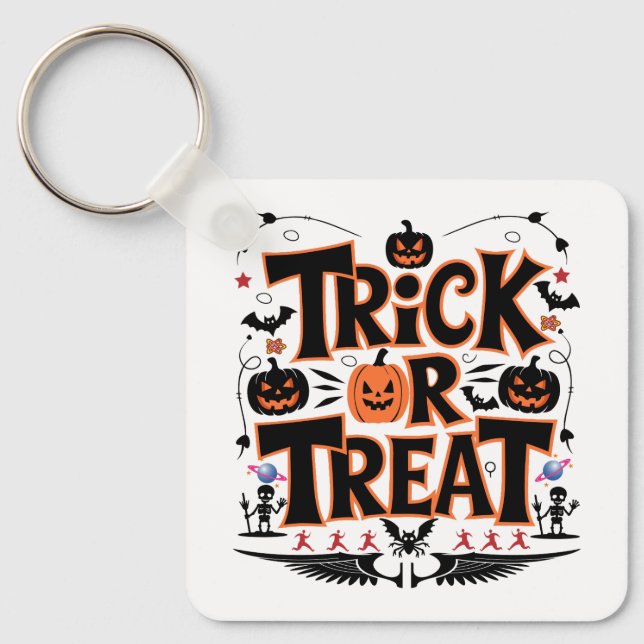 Entfesseln Sie Halloween Spaß mit Trick oder Treat Schlüsselanhänger (Vorderseite)