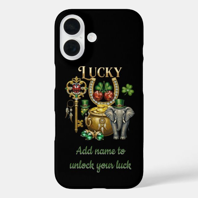 Entfesseln Sie Ihr Glück personalisierte goldene G Case-Mate iPhone Hülle (Rückseite)