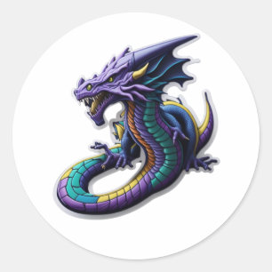 Entfesseln Sie Ihr inneres Feuer mit Drachen Runder Aufkleber