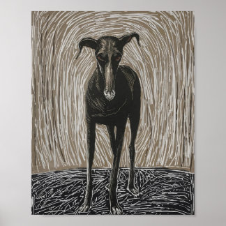 Entfesselte Seele: Moderne expressionistische Hund Poster