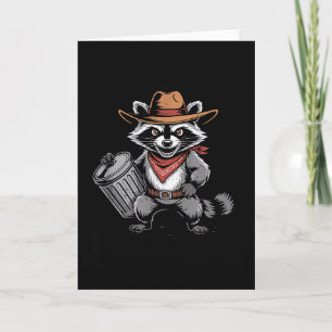 Entfesselter und verwilderter Waschbär-Cowboy kann Karte