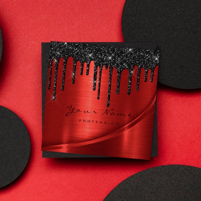 Entflechtungsbraunen Lashes Makeup Tropfen rot Quadratische Visitenkarte (Von Creator hochgeladen)