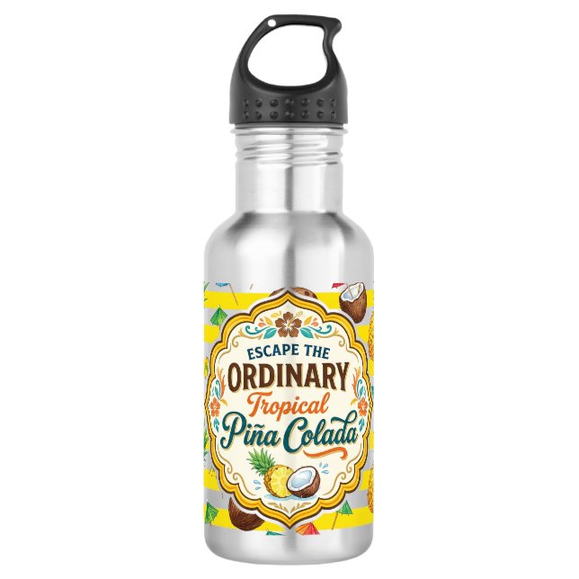 Entfliehe dem Gewöhnlichen Edelstahlflasche (Vorderseite)
