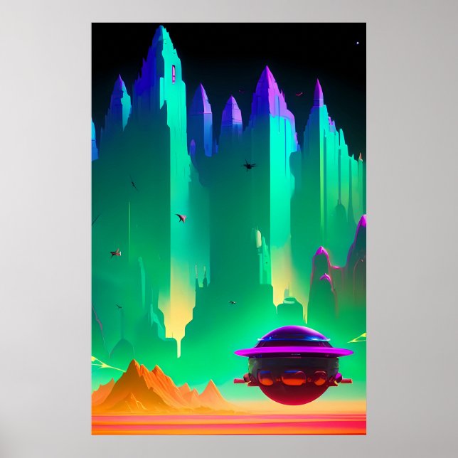 Entfliehen Sie in die Sci-Fi-Fantasie der Mars Poster (Vorne)