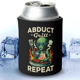 Entführt Grill Wiederhole Retro BBQ Kochen Lustig Dosenkühler