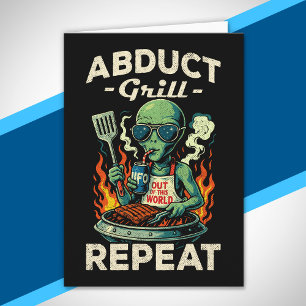 Entführt Grill Wiederhole Retro BBQ Kochen Lustig Karte