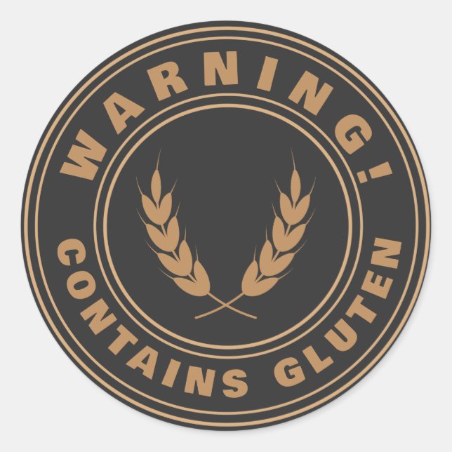 Enthält Gluten Food Allergy Alert Stickers (Vorderseite)