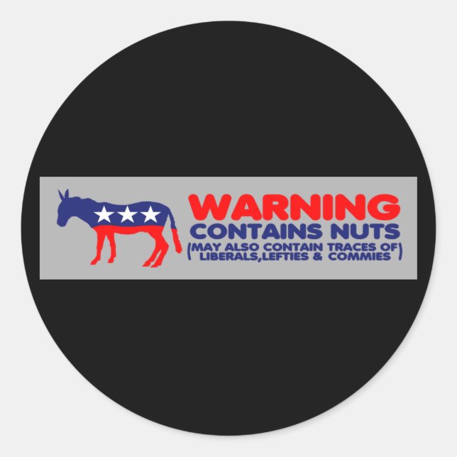 Enthält Nüsse antiliberalen Autoaufkleber Runder Aufkleber (Vorderseite)