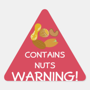 Enthält Nuts Food Allergy Alert Stickers