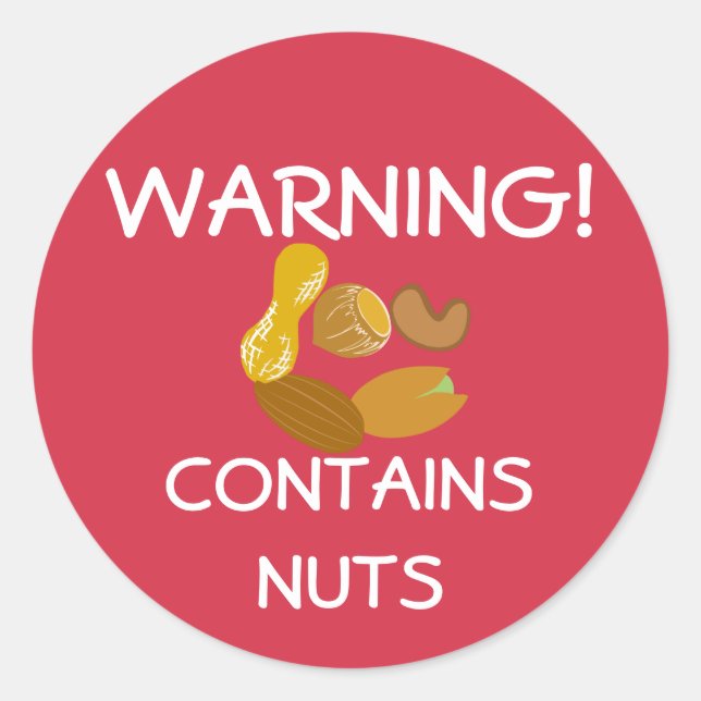 Enthält Nuts Food Allergy Alert Stickers (Vorderseite)