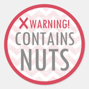 Enthält Nuts Food Allergy Alert Stickers