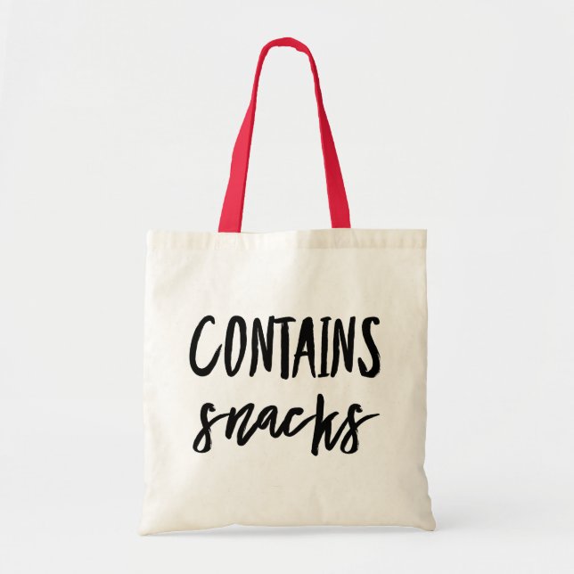 "Enthält Snacks" Einkaufstüte Tragetasche (Vorne)