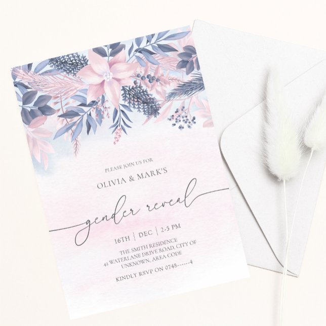 Enthüllung über das Weihnachtsgeschlecht in Blumen Einladung (Von Creator hochgeladen)