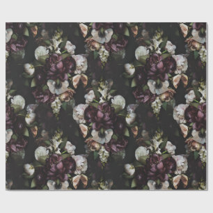 Enthusiastisches dunkles Floral Wrapping Paper Geschenkpapier