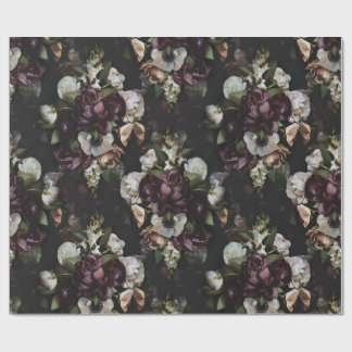 Enthusiastisches dunkles Floral Wrapping Paper Geschenkpapier