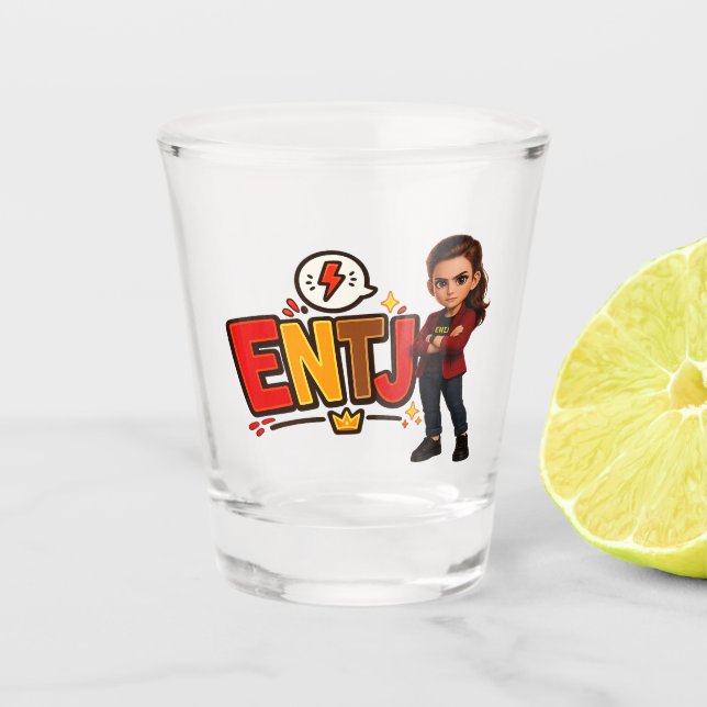 ENTJ — A Conquistadora Visionária Schnapsglas (Vorderseite)