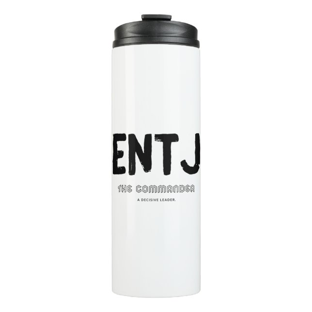 ENTJ - Entscheidender Führer (schwarz) Thermosbecher (Vorderseite)