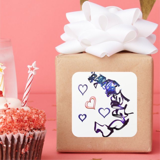 Entketten Sie meinen Heftsticker Quadratischer Aufkleber (Party)