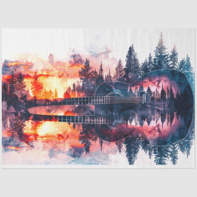 Entkopplung des Gitarrenwalds durch DoppeldeckeTis Seidenpapier (Vorderseite)