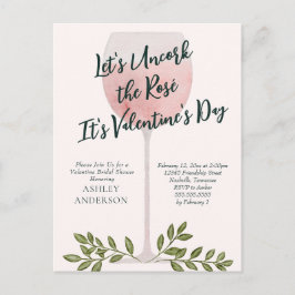 Entkorken Sie die Rosé Valentine Bridal Dusche Ein Postkarte