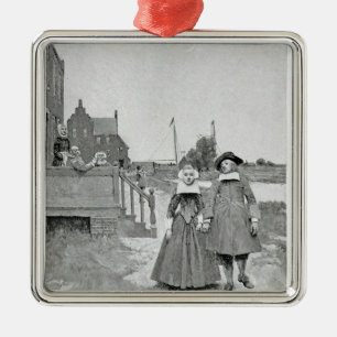 Entlang dem Kanal in altem Manhattan Ornament Aus Metall