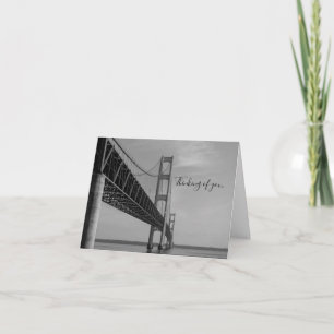 Entlang der Mackinac-Brücke Grayscale Denken U-Kar Karte