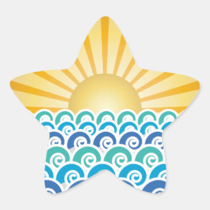 Entlang der Waves Blue Star Aufkleber