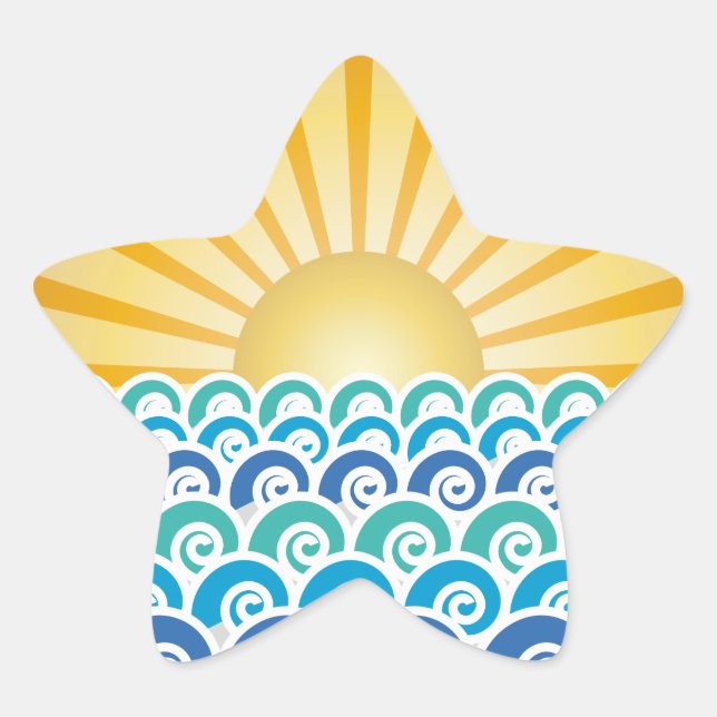 Entlang der Waves Blue Star Aufkleber (Vorderseite)