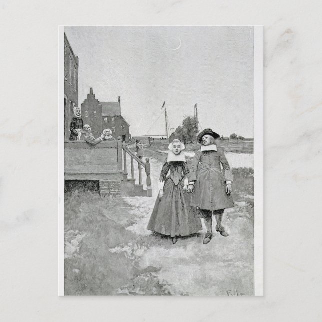 Entlang des Kanals in Old Manhattan Postkarte (Vorderseite)